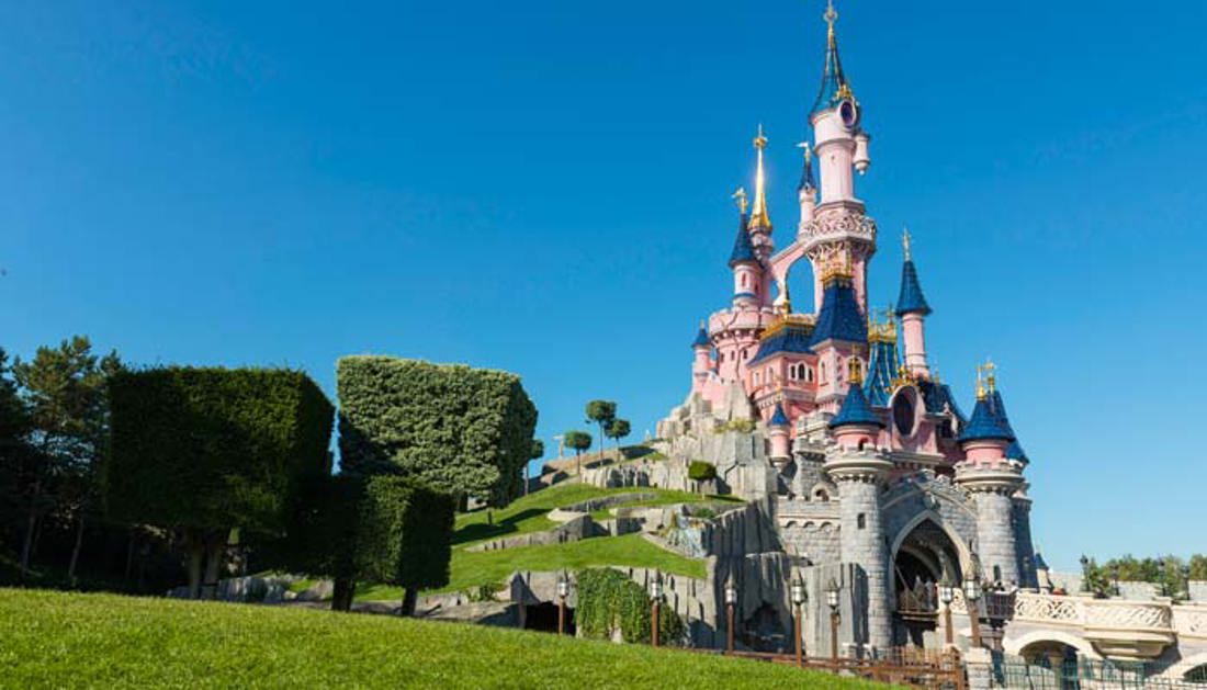 Sleeping Beauty Castle at Disneyland Paris in summer
